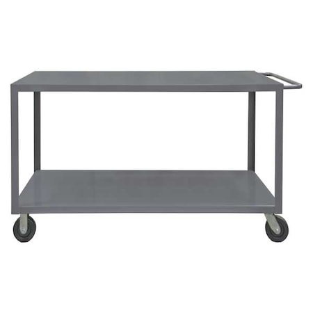 Zoro Select Utility Cart with Flush Metal Shelves, Steel, 4,000 lb Load Capacity, 2 Shelves, 52 in L, 36 in H HET-2448-2-95