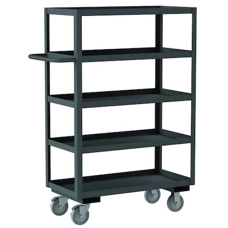 ZORO SELECT Utility Cart with Lipped Metal Shelves, Steel, Flat, 5 Shelves, 1,200 lb RSC-1836-5-95