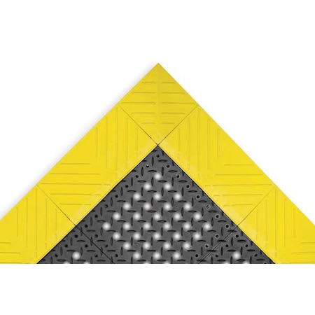 Notrax Interlocking Drainage Mat, 3 ft L x 3 ft W, 1 in Thickness, PVC, Diamond, Black 620S3636BY