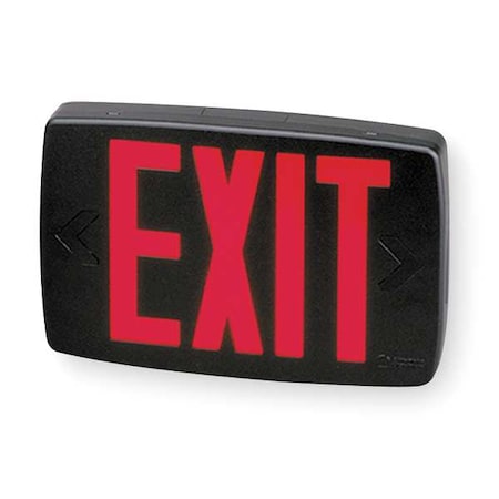Lithonia Lighting Exit Sign, Black, 1 Face(s), LED, Universal Mount, Not Battery Powered LQM S 3 R 120/277 M6