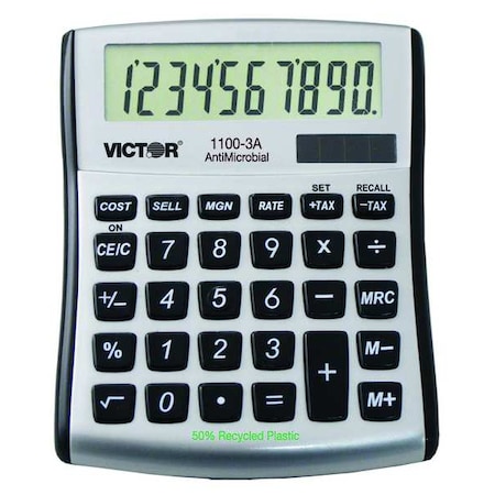 Victor Technology Portable Calculator, LCD, 10 Digits 1100-3A