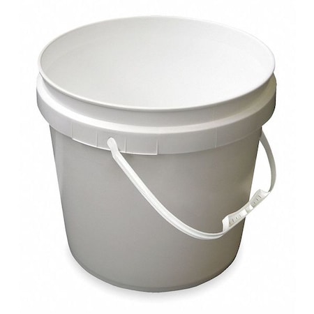 Vestil Plastic Pail, White, Cap 2 Gal, With Handle PAIL-2-PWP
