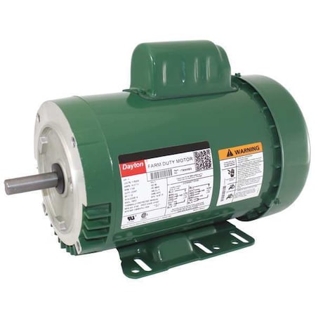 Dayton Capacitor-Start High Torque Farm Duty Motor, 1 HP, 115/230V AC Voltage, 56HC Frame 1TMW9