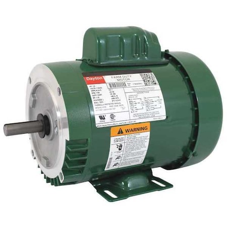 Dayton Capacitor-Start High Torque Farm Duty Motor, 1/2 HP, 115/230V AC Voltage, 56C Frame 1TMW5