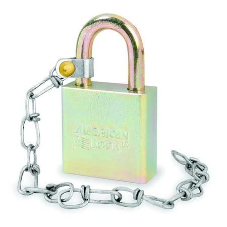 American Lock Padlock, Keyed Different, Standard Shackle, Rectangular Steel Body, Boron Shackle, 3/4 in W A5200GLWN