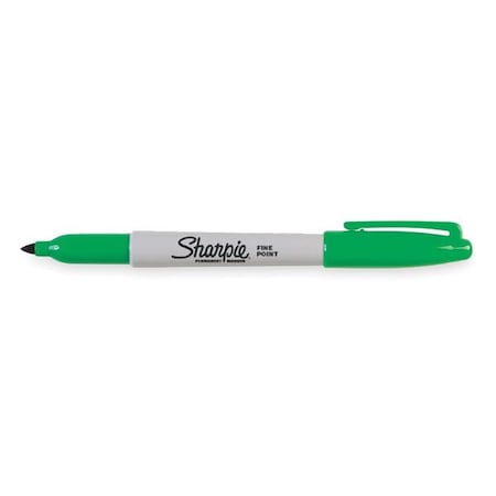 Sharpie Permanent Marker, Green, Fine Tip, Capped, 12 PK 30004
