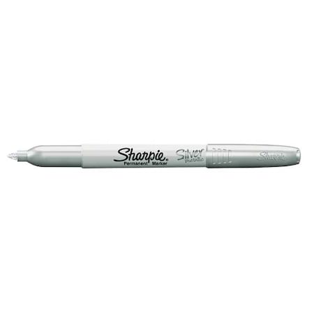Sharpie Metallic Permanent Marker, Metallic Silver, Fine Tip, Capped, 12 PK 39100