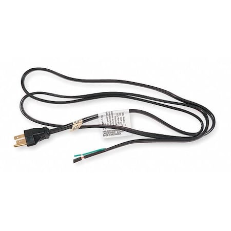 Zoro Select Power Cord, 5-15P, SPT-3, 8 ft., Blk, 13A, 16/3 1TNC9