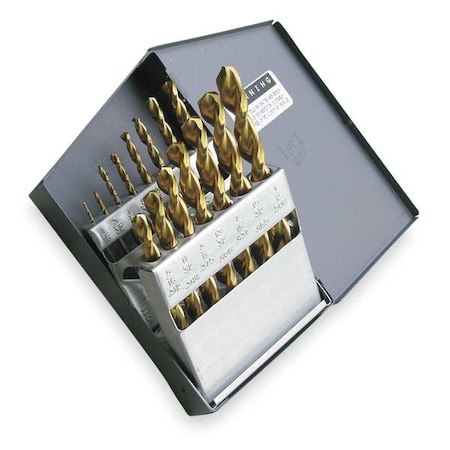 Cle-Line 15PC 135 Degree Heavy-Duty Parabolic Jobber Length Drill Set Cle-Line 1872-TN TiN HSS RHS/RHC 1/16-1/2 C18701