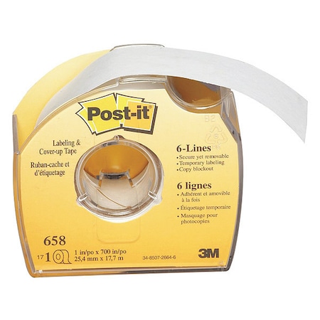 Post-It Labeling and Cover-Up Tape, Width 1 In 658