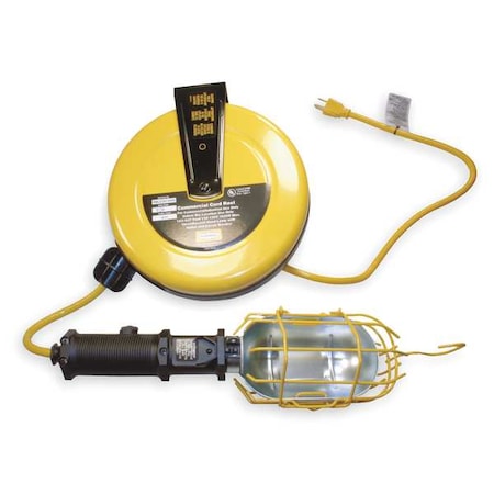 Hubbell Wiring Device-Kellems Ext. Cord Reel, w/Hand Lamp, 14/3AWG, 25ft. HBLC25143IN