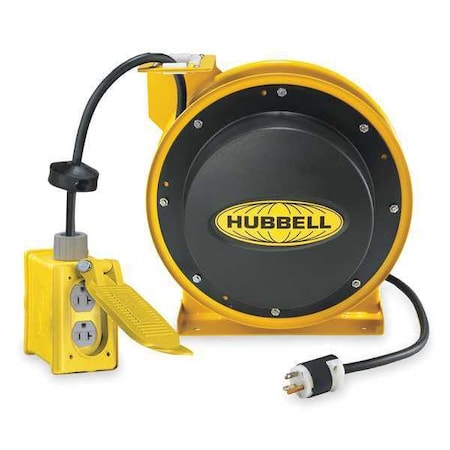 Hubbell Wiring Device-Kellems 45 ft. 12/3 Retractable Cord Reel 15.0 Amps 2 Outlets 125VAC Voltage HBL45123R20