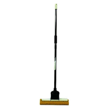 TOUGH GUY Sponge Wet Mop, 20 oz Dry Wt, Screw On Connection, Black/Yellow 1TTY9