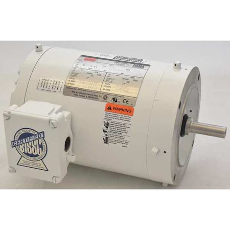Dayton Washdown Motor, 3 Ph, TENV, 3/4 HP, 1745 rpm 1TTB5BG
