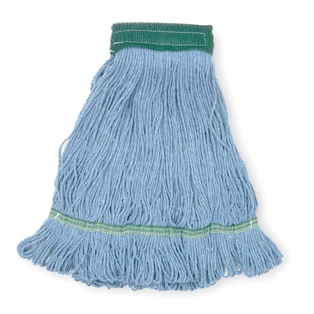 Tough Guy 5in String Wet Mop, Clamp/Quick Chnge/Side-Gate Connect, Loop-End, Blue, Rayon/Synthetic (Formerly Tough Guy) 1TYX6