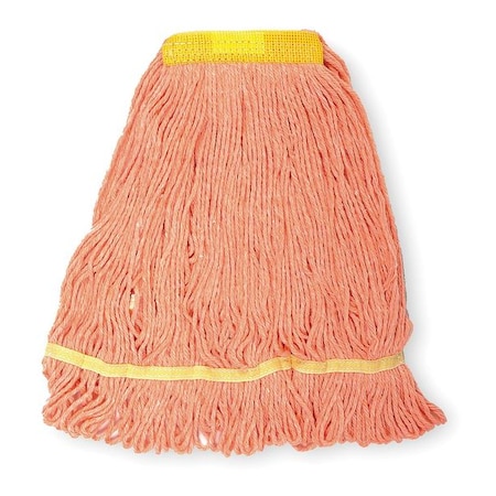 Tough Guy 1 in String Wet Mop, 12 oz Dry Wt, Slide-On, Looped-End, Orange, Cotton/Synth (Formerly Tough Guy) 1TYT5