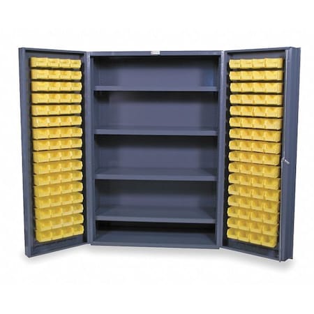 Durham Mfg Extra-Heavy Duty Bin Cabinet, 48 in W, 72 in H, 24" D, 128 Bins DC48-128-4S-95