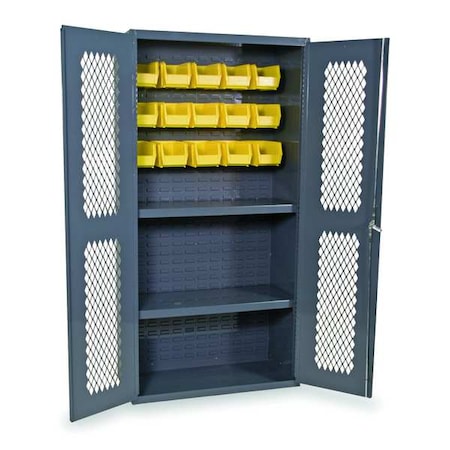 Durham Mfg Extra-Heavy Duty Bin Cabinet, 36 in W, 72 in H, 18" D, 15 Bins EMDC36182S15B95