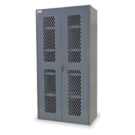Durham Mfg Shelving Storage Cabinet, 72 in H, 36 in W, 18 in D, Swing, Keyed, Gray, 4 Shelves, 0 Drawers EMDC-361872-95
