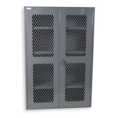Durham Mfg Shelving Storage Cabinet, 72 in H, 48 in W, 18 in D, Swing, Keyed, Gray, 3 Shelves, 0 Drawers EMDC-481872-95