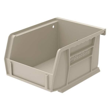 Akro-Mils Hang & Stack Storage Bin, Plastic, Stone, 3 in H, 4 1/8 in W, 5 3/8 in L 30210STONE