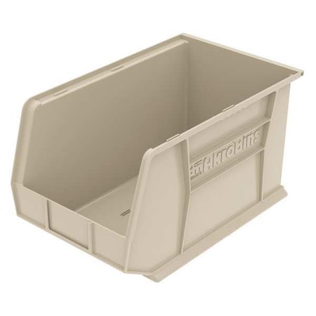 Akro-Mils Hang & Stack Storage Bin, Plastic, Beige, 10 in H, 11 in W, 18 in L 30260STONE