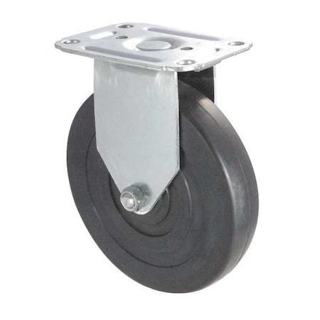 Zoro Select Rigid Plate Caster, Rubber, 4 in., 115 lb, D 1UHK2