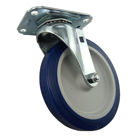 Zoro Select Swivel Plate Caster, Poly, 5 in., 145 lb., D 1UHN5