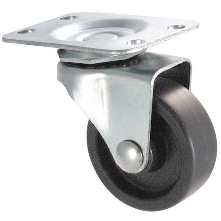 Zoro Select Swivel Plate Caster, Poly, 2 in., 100 lb., D 1UHP6