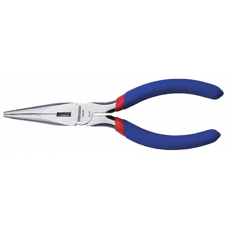Westward 6 in Long Nose Plier, Side Cutter Dipped Handle 1UKJ9