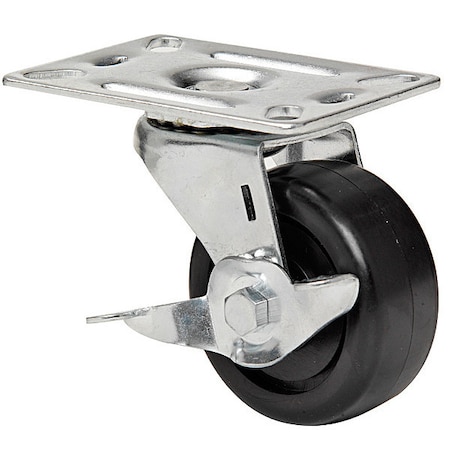 Zoro Select Swivel Plat Cstr, Polyolfin, 3 in, 210 lb, A 1UKT4