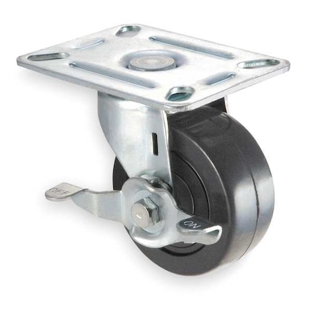 Zoro Select Swivel Plate Caster, Phenolic, 4 in., 450 lb. 1UKW2
