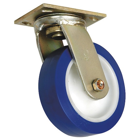Zoro Select Swivl NSF-Listed Plate Caster, Poly, 5 in., 750
