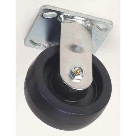 Zoro Select Rigid Plate Caster, Polyolfin, 6 in, 900 lb 1ULL5