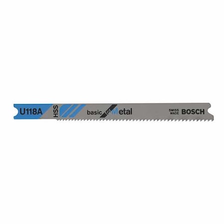 Bosch Jigsaw Blade, U-Shank, 3-1/8 In. L, PK5 U118A