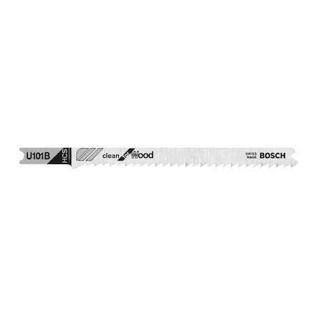 Bosch Jigsaw Blade, U-Shank, 3-5/8 In. L, PK5 U101B