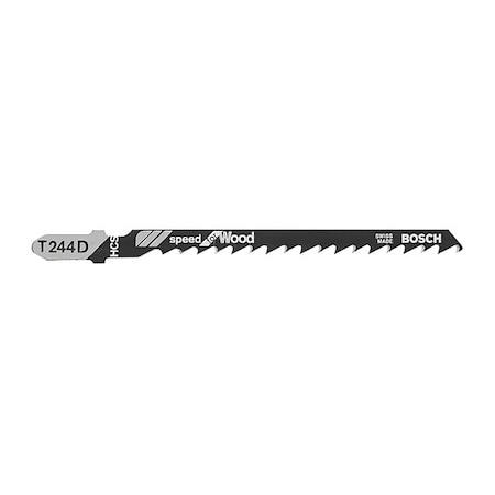 Bosch Jigsaw Blade, T-Shank, 4 In. L, PK5 T244D