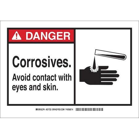 Brady Danger Sign, 10 in H, 14 in W, Plastic, Rectangle, English, 26543 26543