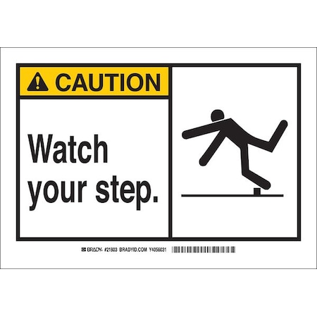 Brady Safety Sign Label, 3-1/2 x 5, Self-Adhes., 83931 83931