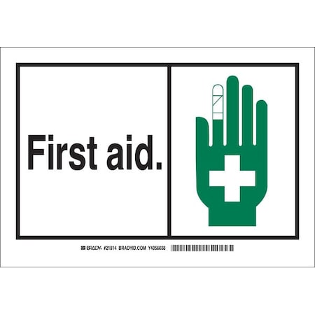 Brady First Aid., 10" W x 7" H, Rectangle, Polyester, 83767 83767
