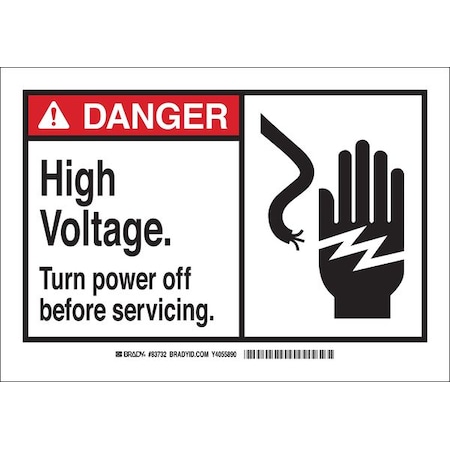 Brady Danger Sign, 7 in Height, 10 in Width, Polyester, Rectangle, English 83732