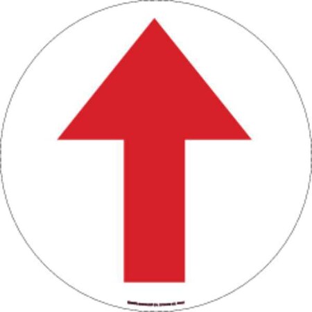 Brady Directional Floor Sign, 17" H, 17" W, Vinyl, Circle, No Text, 49058 49058