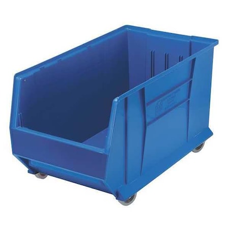 Quantum Storage Systems Mobile Storage Bin, Polypropylene/Polyethylene, Blue, 15 in H, 16 1/2 in W, 29 7/8 in L QUS986MOBBL