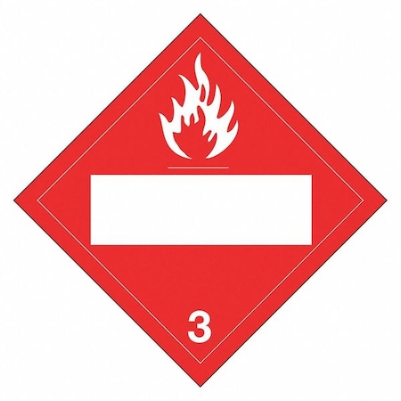 Brady DOT Container Placard, 10-3/4" H, 10-3/4" W, 60378 60378