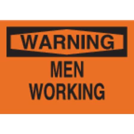 Brady warning, Men Working, 14" W x 10" H, Rectangle, Plastic 25038