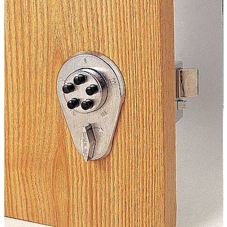 KABA Pushbutton Deadbolt, Satin Chrome 917-26D