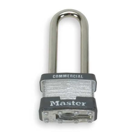 Master Lock Padlock, Keyed Alike, Long Shackle, Rectangular Steel Body, Steel Shackle, 3/4 in W 21KALJ