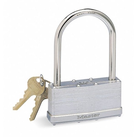 Master Lock Padlock, Keyed Different, Long Shackle, Rectangular Steel Body, Boron Shackle, 2 1/4 in W 101