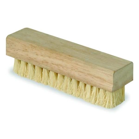 Tough Guy 1 3/10 in W Hand and Nail Brush, Medium, 4 7/10 in L Handle, 4 7/10 in L Brush, Yellow, Wood 1VAE1