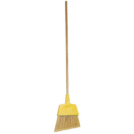 TOUGH GUY 12 in Sweep Face Broom, Medium, Synthetic, Yellow, 46-3/4" L Handle 1VAC4